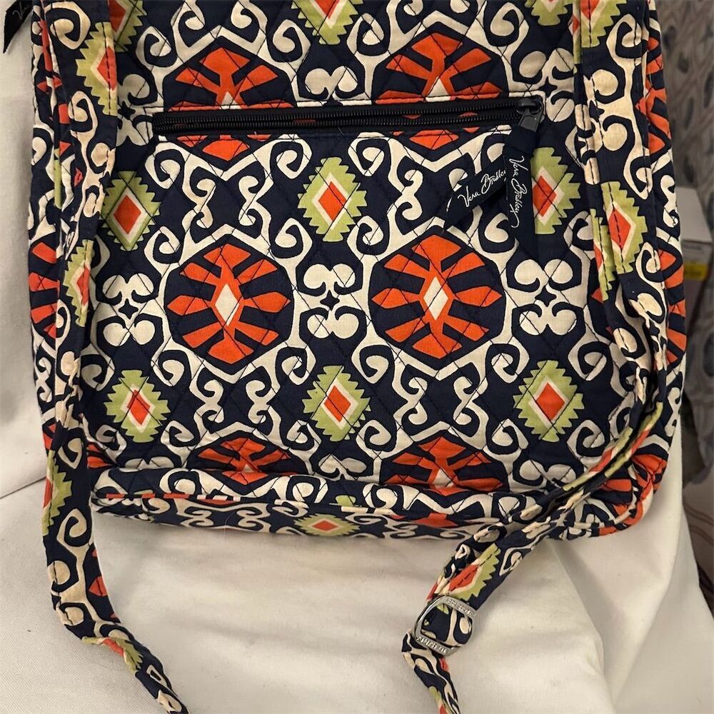 Vera Bradley Sun Valley Crossbody Bag White Orange Green Navy